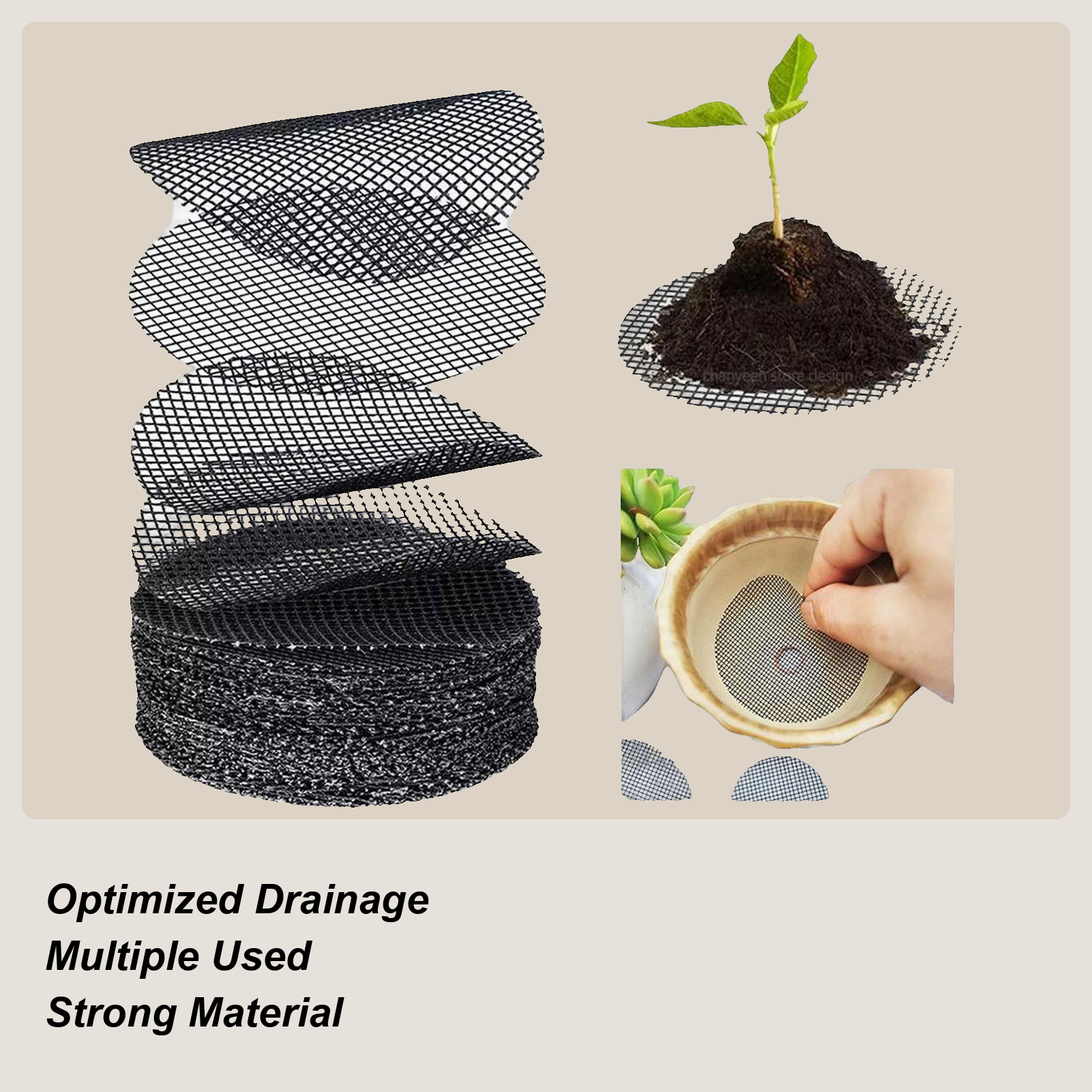 50-Piece Drainage Mesh Screen  - Net Pot 3 Inch 评论和价格
